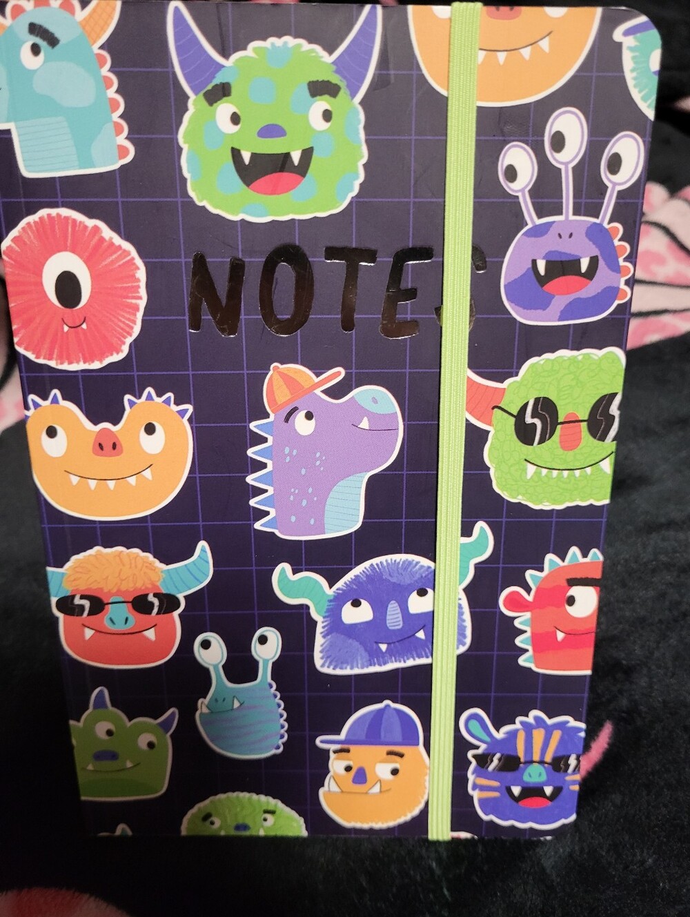 Monster Notebook in Purple with Lime Elastic